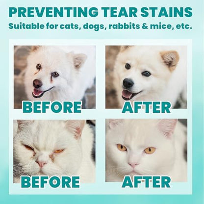MEDUWEDU Eyes Wipes for Dogs & Cats 120 Counts, Grooming Kit Care for Dogs and Cats, Prevent Tear Stains, Eye Debris, Discharge, Mucus Secretions,Coconut Scent