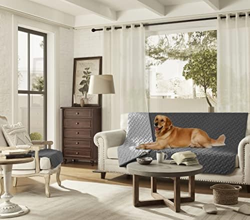 gogobunny 100% Double Sided Waterproof Dog Blanket Soft Pet Bed Cover Reversible Protect Furniture Couch Sofa Car for Puppy Cat Kids (Dark Grey/Light Grey, 40x50 Inch (Pack of 1))