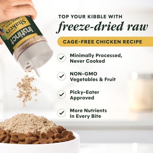 Instinct Freeze Dried Shakers, Dog Food Topper, Chicken, 5.5 oz. (Pack of 2)