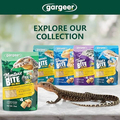 Gargeer 3oz Monitor Lizard Food. Juveniles & Adults Gel Diet. Made in USA