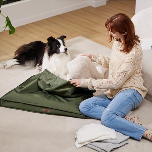 LE SURE Waterproof Dog Bed Cover Replacement, Large 36x27x3in, Green