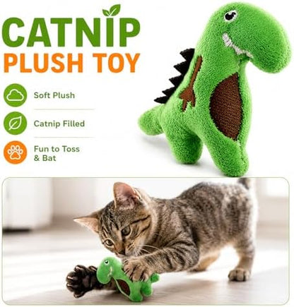 Cat Toys, Interactive Cat Toy for Indoor Cats, Soft and Durable Crinkle Sound Catnip Toys, Catnip Filled Mouse Cat Teething Chew Toy (Pack of 12) (002, Large)