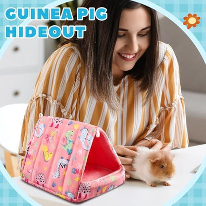 Cinnvoice Guinea Pig Hideout Bed Washable House Cage, Wonder Tale, 7.9 in