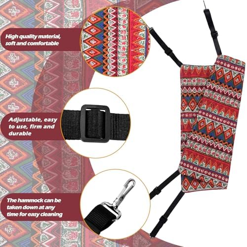 Jetec 2 Pack Cat Hammock for Cage, Ethnic Pattern, L