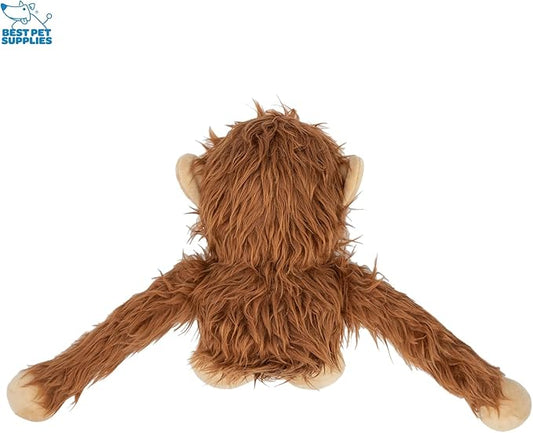 Best Pet Supplies Interactive Squeaky Dog Chew Toy, Ideal Dog Toys for Chewers, Small, Medium & Large Dogs, and Fetch Lovers - O-Hug-Atan (Brown), Large