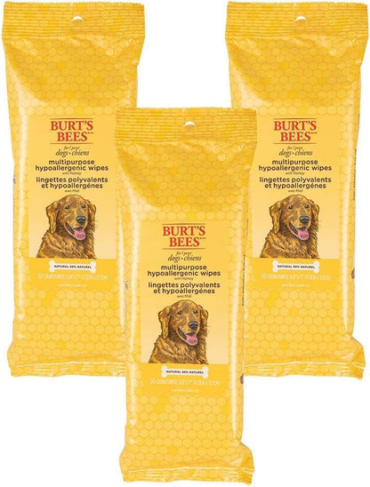 Burts Bees for Pets Honey Multipurpose Dog Grooming Wipes, 50 Count, 3-Pack