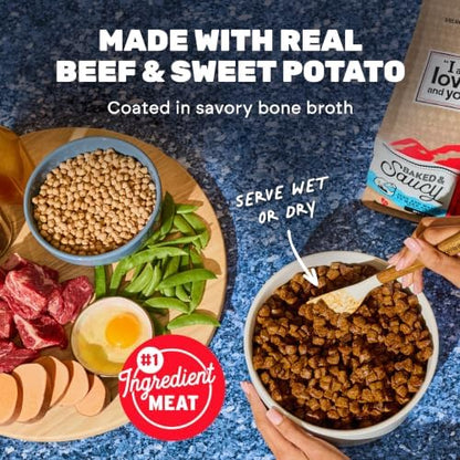I and Love and You Baked and Saucy Dry Dog Food - Beef + Sweet Potato - Prebiotic + Probiotic, Real Meat, Grain Free, No Fillers, 4lb Bag