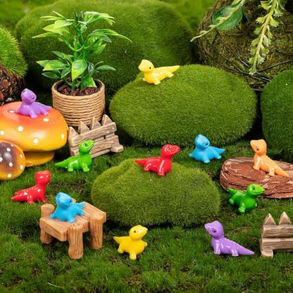 100PCS Mini Resin Lizards Colorful Tiny Lizard Bulk for Micro Garden