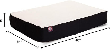 Majestic Pet 48x34x3 Inch Black Orthopedic Memory Foam Rectangle Dog Bed – Large Size Crate Dog Bed for Dogs with Joint Pain, Arthritis – Durable Pet Mattress with Egg Crate Foam, Washable Cover