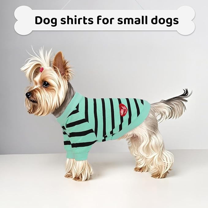 Dog Shirts for Medium Dogs, Striped T-Shirts Pets Vest Pet Apparel Tee Shirts Dog Tank Top Spring Summer Suitable for Chihuahua French Bulldog Bichon Shih Tzu