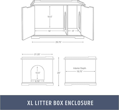 Trixie XL Furniture Litter Box Enclosure (White), Hidden Litter Box for Cats with Openings on Either Ends & Large Ventilations Slots, Double Doors for Easy Cleaning, Removable Divider