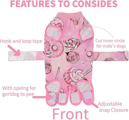 Xqpetlihai Dog Onesie Surgery Recovery Suit for Medium Large Dogs Recovery Shirt for Abdominal Wounds or Skin Diseases Bodysuit Dogs Pajamas(SW,XXL)