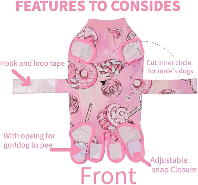 Xqpetlihai Dog Onesie Surgery Recovery Suit for Medium Large Dogs Recovery Shirt for Abdominal Wounds or Skin Diseases Bodysuit Dogs Pajamas(SW,M)