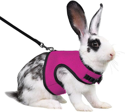 Bunny Harness and Leash Escape Proof Soft Mesh Rabbit Leash and Harness Set