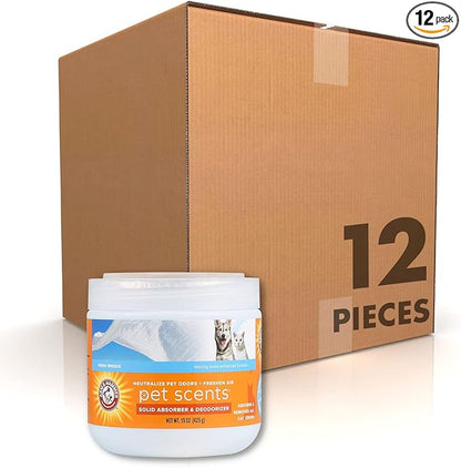 Arm & Hammer for Pets Pet Scents Solid Gel Deodorizer in Fresh Breeze Scent | Room Deodorizer Solution for Homes with Pets, Odor Removing Gel, 15 Ounces - 12 Pack