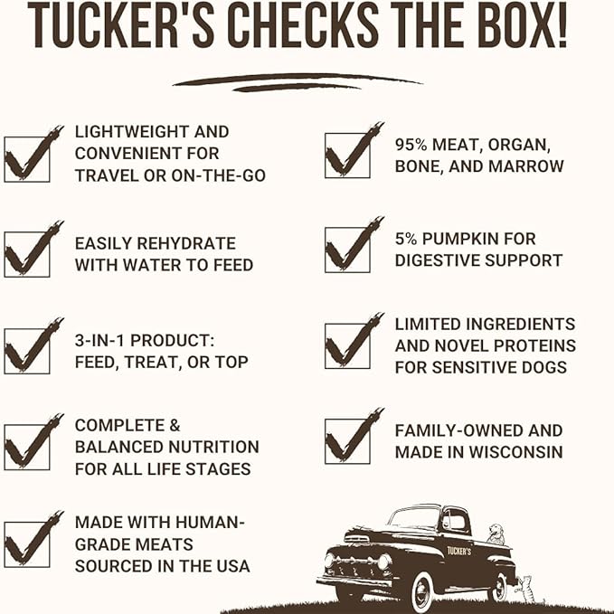 Tucker's Raw Frozen Freeze Dried Raw Dog Food, Beef & Pumpkin Formula 14oz