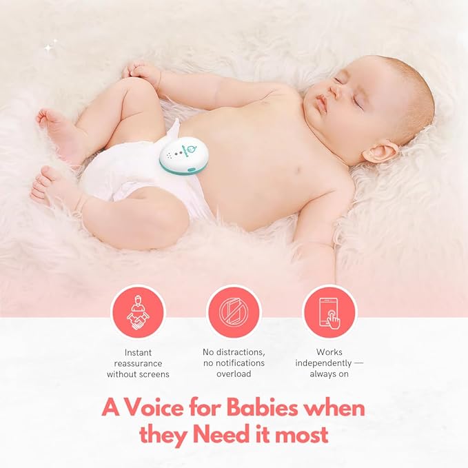 BabySmile E-202 Baby Movement & Sleep Monitor | Motion Sensor with Safety Alerts, Arousal Vibration & Portable Clip-On Design | Smart Baby Sleep Support (White)