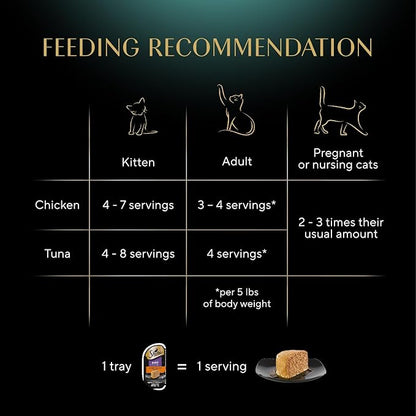 Sheba Perfect Portions Wet Cat Food Pate, Chicken Entree and with Sustainable Salmon Entree, Cat Food Wet Recipe Variety Pack, 2.6 oz. Twin-Pack Trays (6 Count, 12 Servings) (Pack of 2)
