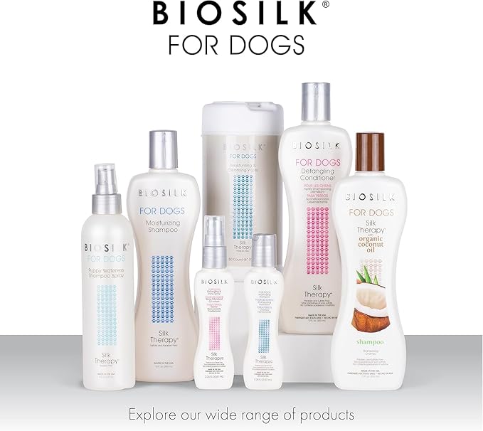 BioSilk Silk Therapy Moisturizing Shampoo for Dogs - Best Dog Shampoo for Pets with Dry, Itchy, or Sensitive Skin, Gentle Dog Wash, Essential Grooming Supplies, 12 Fl Oz - 2 Pack