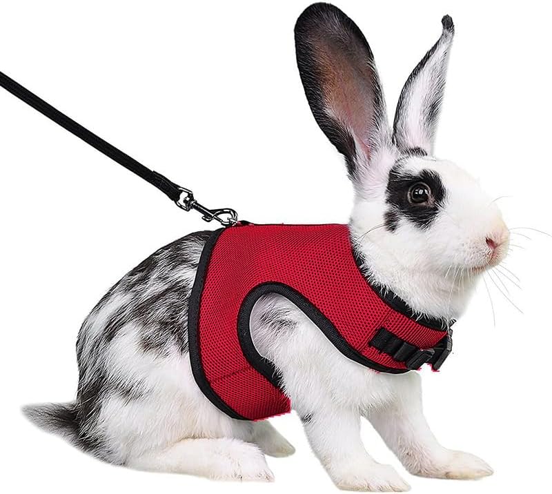 Rabbit Harness and Leash Escape Proof Soft Mesh Bunny Leash and Harness Set