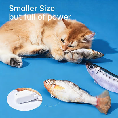 Realistic Floppy Fish Cat Toy with Catnip Toys for Cats Interactive Cat Toys for All Breeds Tap-Activated 3 Flapping Mode Sardine/Yellow Croaker,7.1 Inches,with Catnip,Rechargeable