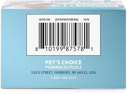 Pet’s Choice Gut Instincts Probiotic Powder Packets for Dogs, 30 Count – Daily Digestive & Immune Support with Lactobacillus, Enterococcus, Inulin & Vitamins – for Puppies, Adult & Senior Dogs