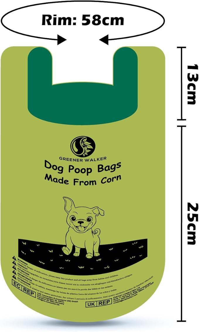 Greener Walker Poop Bags for Dog Waste-300 Bags,Extra Thick Strong 100% Leak Proof Biodegradable Dog Waste Bags(Brown)