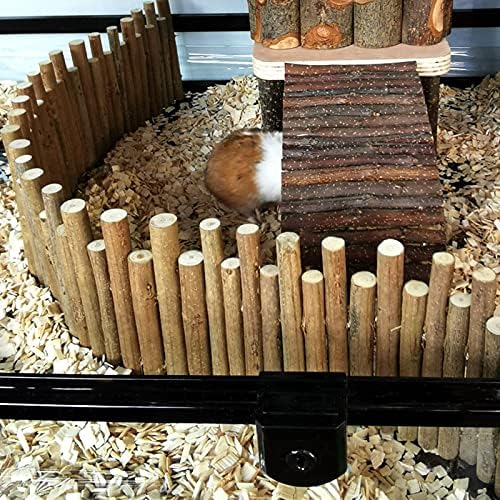 Hamster Toys, Flexible Hamster Wooden Bridge Door Fence Hamster Chew Toys Decor Standing Climbing for Gerbil Chinchilla(23.6in)