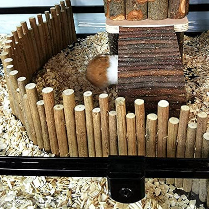 Hamster Toys, Flexible Hamster Wooden Bridge Door Fence Hamster Chew Toys Decor Standing Climbing for Gerbil Chinchilla(23.6in)