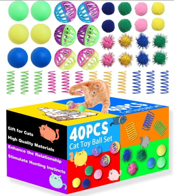 Cat Toys for Indoor Cats 40 PCS Kitten Toys