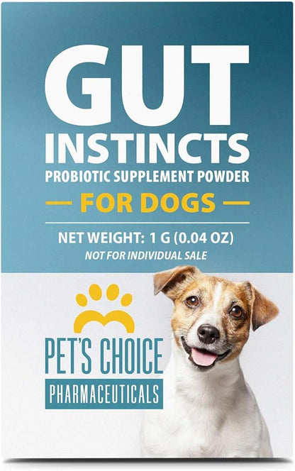 Pet’s Choice Gut Instincts Probiotic Powder Packets for Dogs, 30 Count – Daily Digestive & Immune Support with Lactobacillus, Enterococcus, Inulin & Vitamins – for Puppies, Adult & Senior Dogs