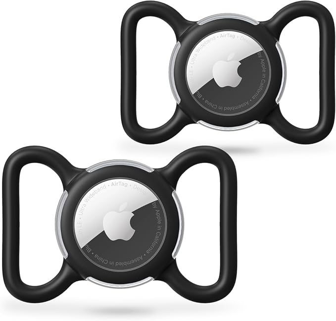 Waterproof AirTag Holder for Dog Collar, Soft Slide-On Dog AirTag Holder | Full-Body Protection, No-Dangle Fit, Ultra-Durable, Lightweight, Tool-Free Installation, Clear Cover, Fits Dog & Cat Collars