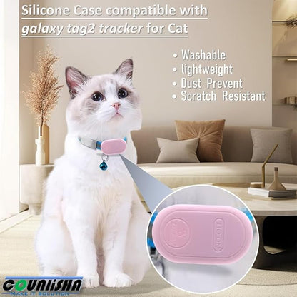 Silicone Holder for Galaxy smarttag2 (2023) for Dog Collar, Slim Rubber Waterproof Cover pet Necklace Accessories, Secure Durable case Compatible for Samsung tag 2 Tracker for cat(4 Pack)