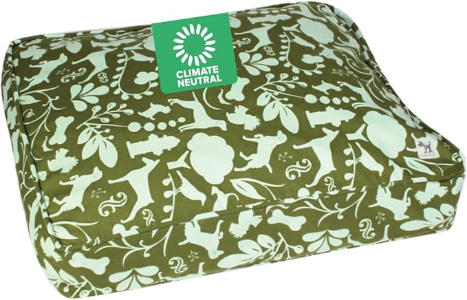 Molly Mutt Huge Dog Bed Cover, Amarillo by Morning, Olive Green & Light Blue 36"x45"x5"