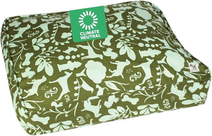 Molly Mutt Medium to Large Dog Bed Cover, Amarillo by Morning, Olive Green & Light Blue 27"x36"x5"