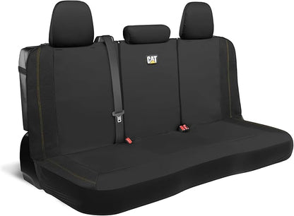CAT PU Leather Rear Bench Seat Cover – Black, 60/40 Split Fit for Cars, Trucks, SUVs – Waterproof, Scratch-Resistant, Semi-Universal Fit Rear Seat Protector for Most Auto Interior – Easy Install