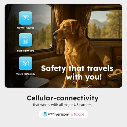 Waggle RV 4G LTE Pet Monitor PRO + 4G Cellular Security Camera - No WiFi? No Problem, Temperature & Humidity Monitor, GPS Tracking, Real-time Alerts - 2-Way Talk, Night Vision - Supports Multi-Carrier