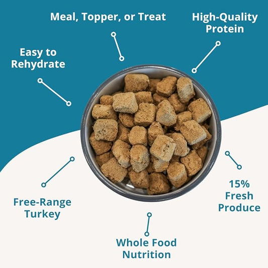 Steve's Real Food Freeze-Dried Raw Nuggets - Turkey Recipe - Raw Pet Food for Dogs - 20 oz