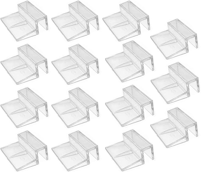 Aquarium Lid Clips 10mm Thick Rimless Tank Cover Clips Acrylic Fish Tank Cover Support Holder,15Pieces