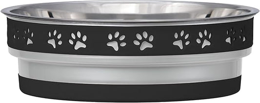 Loving Pets Corsa Dog Bowls- Stainless Steel Dog & Cat Bowls - Spill Proof Dog Food Bowl, Cat Bowl, Puppy Essentials & Pet Supplies Great for Home & Travel (Large 35-65 lbs, Stealth Black)