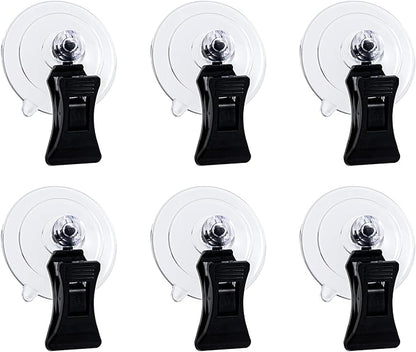 SLSON Fishes Veggie Seaweed Plant Suction Cup Clip Feeding Tool Feed Holder Aquarium Accessories for Fish Tank Fish Feeder Clips (6Pack Black)