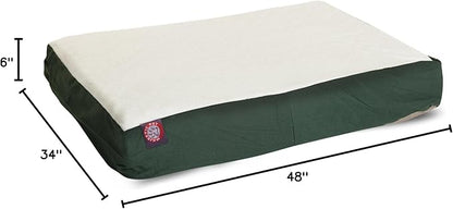 Majestic Pet 48x34x3 Inch Green Orthopedic Memory Foam Rectangle Dog Bed – Large Size Crate Dog Bed for Dogs with Joint Pain, Arthritis – Durable Pet Mattress with Egg Crate Foam, Washable Cover