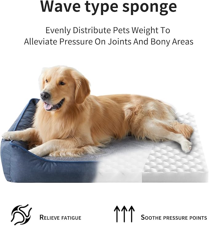 Tidore Orthopedic Dog Beds for Small Dogs, Durable Egg Crate Foam Sofa Dog Bed wit Washable Removable Cover, Waterproof Lining, Pet Bed for Medium Dogs, Dark Grey