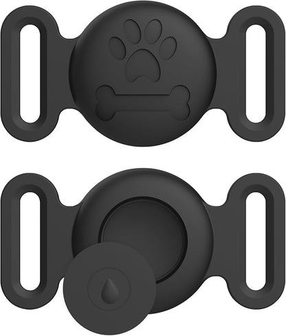 Vancle at Case for Dog Collar, Waterproof Apple Air Tag Protective Holder GPS Tracking Finder for Pet, Silicone Case for Dog Collar Cat Loop Holder Pet Accessories