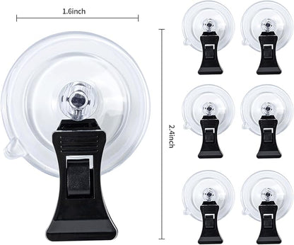 SLSON Fishes Veggie Seaweed Plant Suction Cup Clip Feeding Tool Feed Holder Aquarium Accessories for Fish Tank Fish Feeder Clips (6Pack Black)
