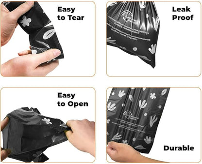 Best Pet Supplies Dog Poop Bags for Waste Refuse Cleanup, Doggy Roll Replacements for Outdoor Puppy Walking and Travel, Leak Proof and Tear Resistant, Thick Plastic - Black (Unscented), 300 Bags