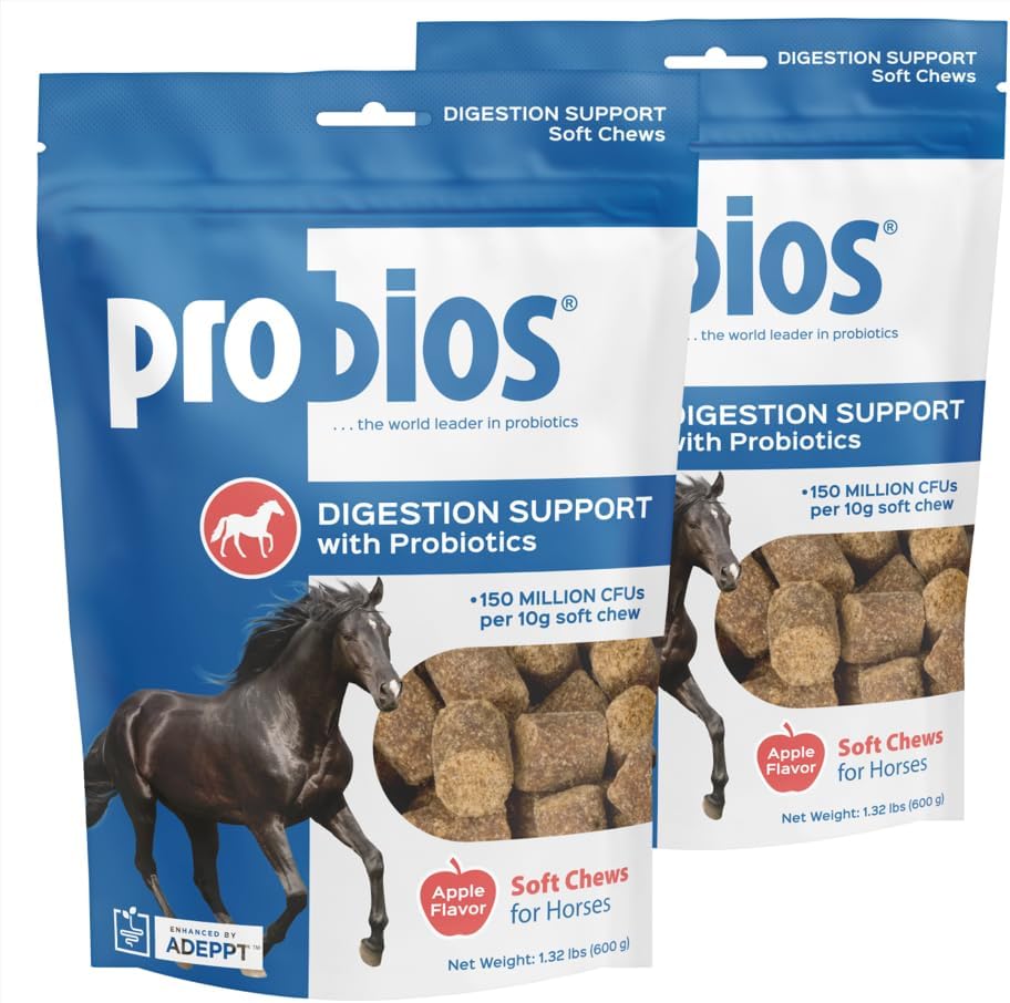 Probios Horse Probiotic Soft Chews, Apple Flavor, 1.32 lb, 2-Pack