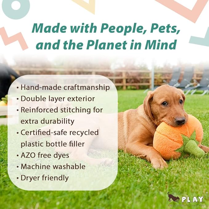 P.L.A.Y. PET LIFESTYLE AND YOU P.L.A.Y. Garden Fresh Plush Dog Toys - Garden Themed Toys, Great for All Dogs, Multiple Sizes