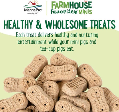 Manna Pro Farmhouse Favorites – Mini Pig Treats – Baked Snack for Mini & Tea-Cup Pigs – Hand Mixed Pig Treat – Peanut Butter Flavored – 3lb Bag (Pack of 2)