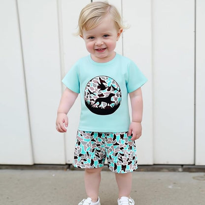 Toddler Baby Boy Clothes 6 12 18 24 Months Summer Outfit Short Sleeve T-Shirt Tops Camo Shorts Set 2T 3T 4T